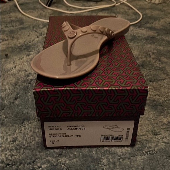 Tory Burch Studded Jelly Sandals in Purple - Picture 1 of 3